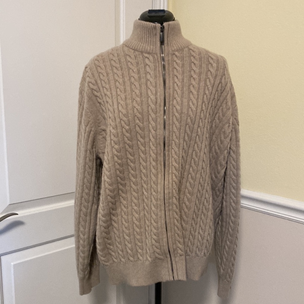 NWOT J.CREW BIEGE KNIT ZIP UP SWEATER